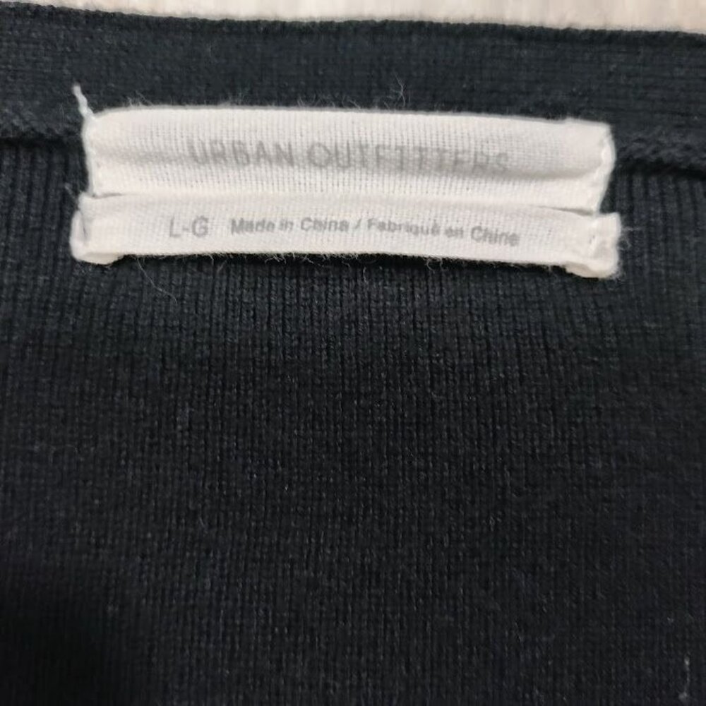 Urban Outfitters Black Cropped Cotton Blend Cardigan L - Picture 9 of 11